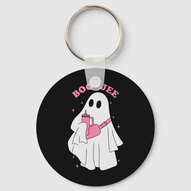 Funny Boo-jee Ghost Halloween Boo Jee Ghost Spooky Keychain (Front)