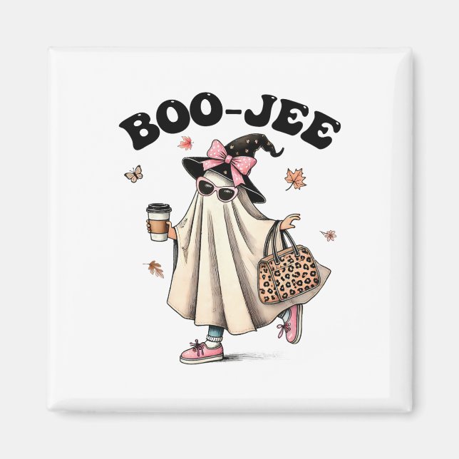 Funny Boo Jee Ghost Halloween Boo Jee Ghost Spooky Magnet (Front)