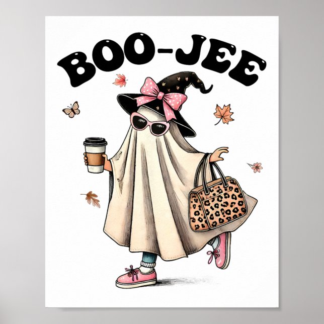 Funny Boo Jee Ghost Halloween Boo Jee Ghost Spooky Poster (Front)