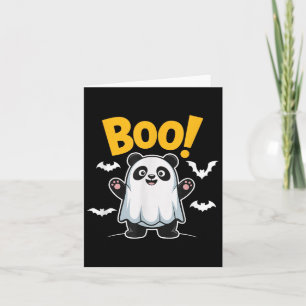 Funny Boo Panda Halloween Ghost Desing For Kids Card