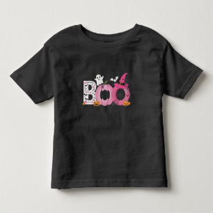 Funny BOO Pumpkin with Pink Bats and Pumpkins Toddler T-shirt
