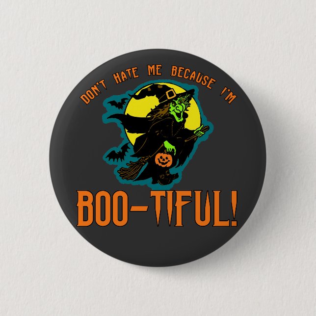 Funny Boo-tiful Witch Products 2 Inch Round Button (Front)