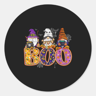 Funny Boo Witch Sipders Pumpkins Happy Halloween G Classic Round Sticker