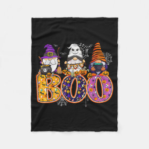 Funny Boo Witch Sipders Pumpkins Happy Halloween G Fleece Blanket