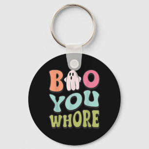 Funny Boo You Funny Groovy Halloween Cute Ghost Keychain