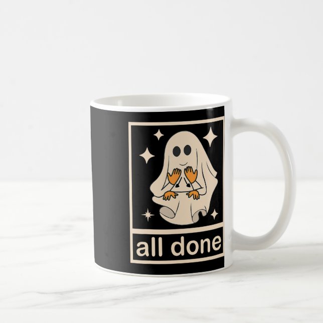 Funny Boojee Ghost All Done Slp Speech Therapy Hal Coffee Mug (Right)