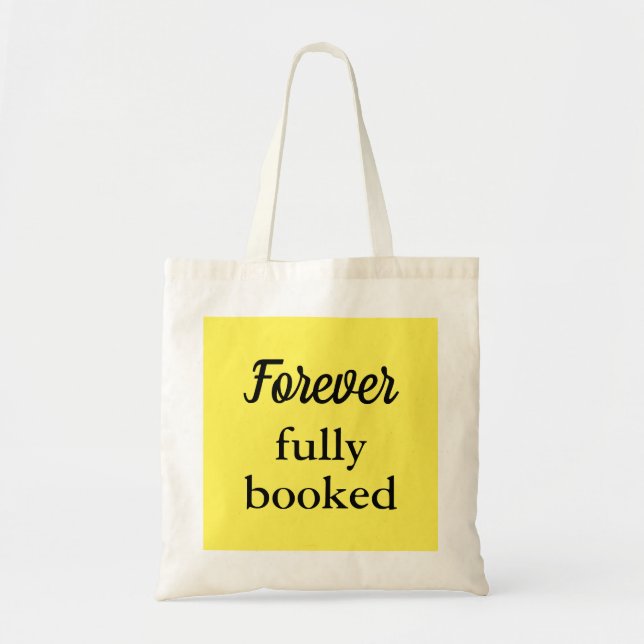 Funny book bag, pretty yellow, machine washable tote bag (Front)