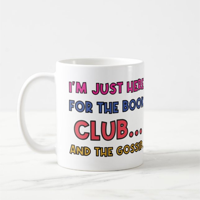 Funny Book Club Quotes Colourful Name Coffee Mug (Left)