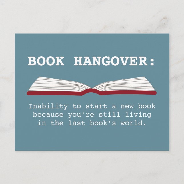 Funny Book Hangover Definition Book Lover Postcard (Front)