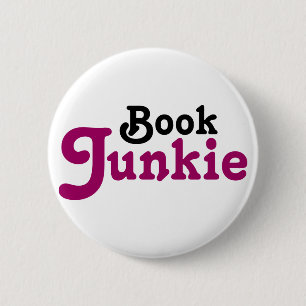Funny Book Junkie Reading Gift 2 Inch Round Button