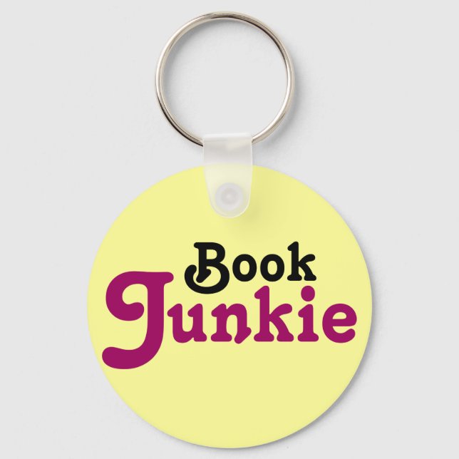 Funny Book Junkie Reading Gift Keychain (Front)