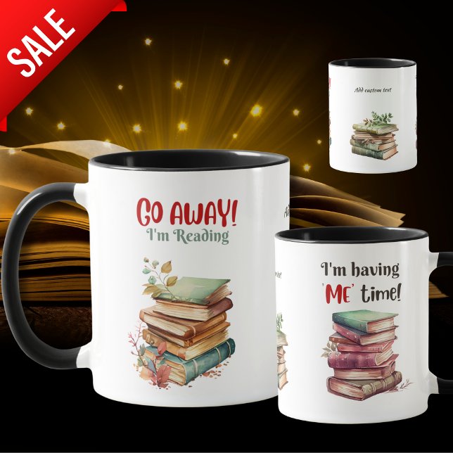 Funny Book Lover Bibliophile Custom Illustrated Mug (Creator Uploaded)