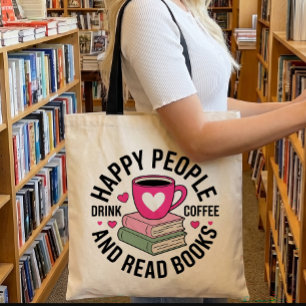 Funny Book Lover Coffee Addict Reading Nerd  Tote Bag