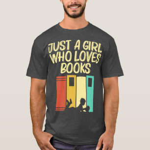 Funny Book Lover Design Kids Girls Reading Readers T-Shirt