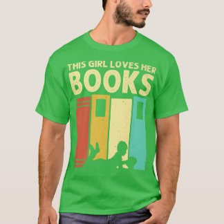 Funny Book Lover Design Kids Girls Reading Readers T-Shirt