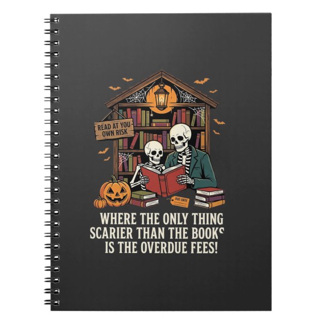 Funny Book Lover Halloween Skeleton Library Design (Front)