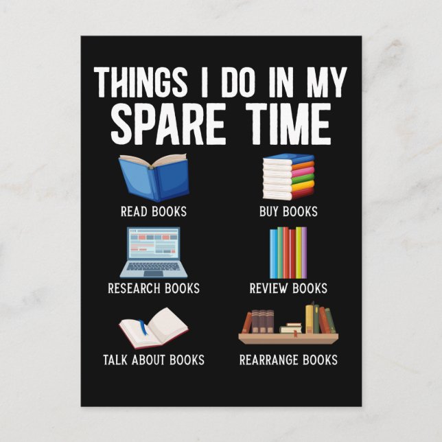 Funny Book Lover Humour Bookworm Reader Postcard (Front)