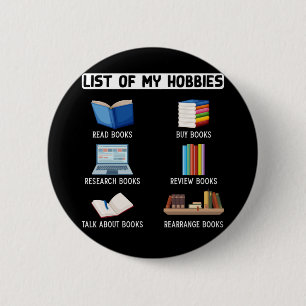 Funny Book Lover Humour Bookworm Reading 2 Inch Round Button