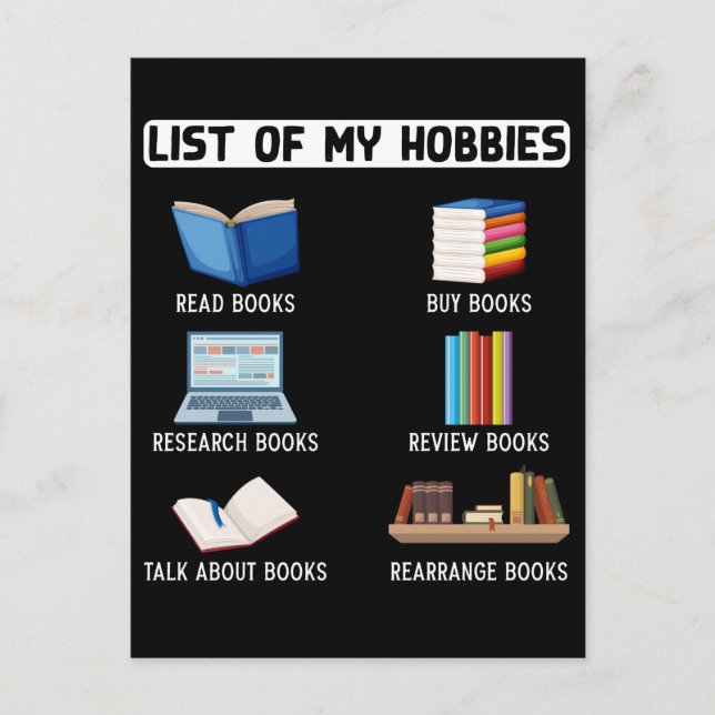 Funny Book Lover Humour Bookworm Reading Postcard (Front)