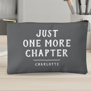 Funny Book Lover Just One More Chapter Grey Accessory Pouch