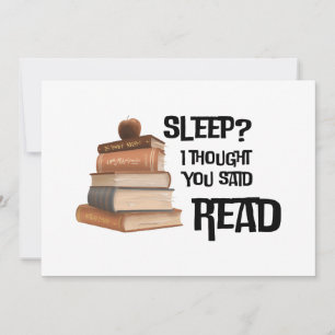 Funny Book Lover Quote Sleep I Thought You Said Re Holiday Card
