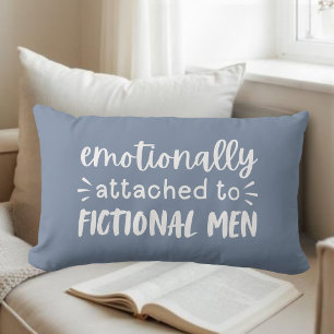 Funny Book Lover Saying Blue Typography Gift Lumbar Pillow