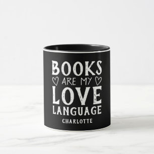 Funny Book Lover Saying Custom Black and White Mug