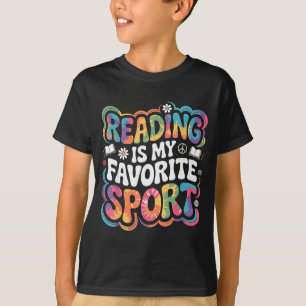 Funny book lover tie dye groovy reading is favorit T-Shirt