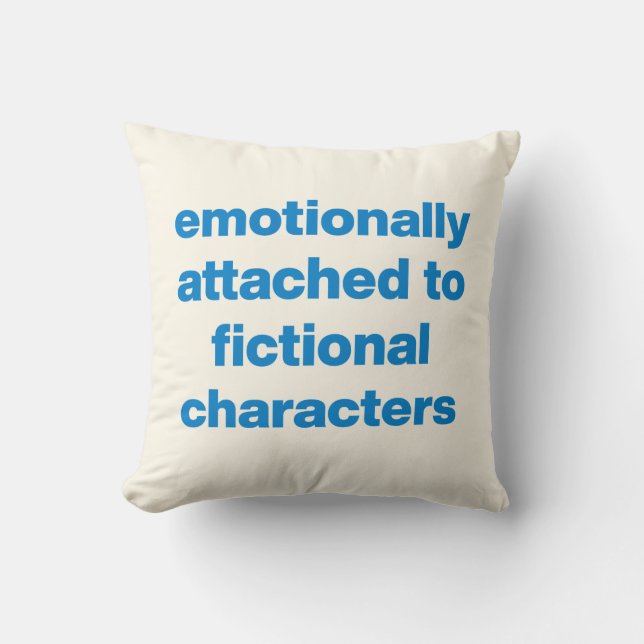 Funny Book Lovers Emotion Quote Humour Bookish Blu Throw Pillow (Front)
