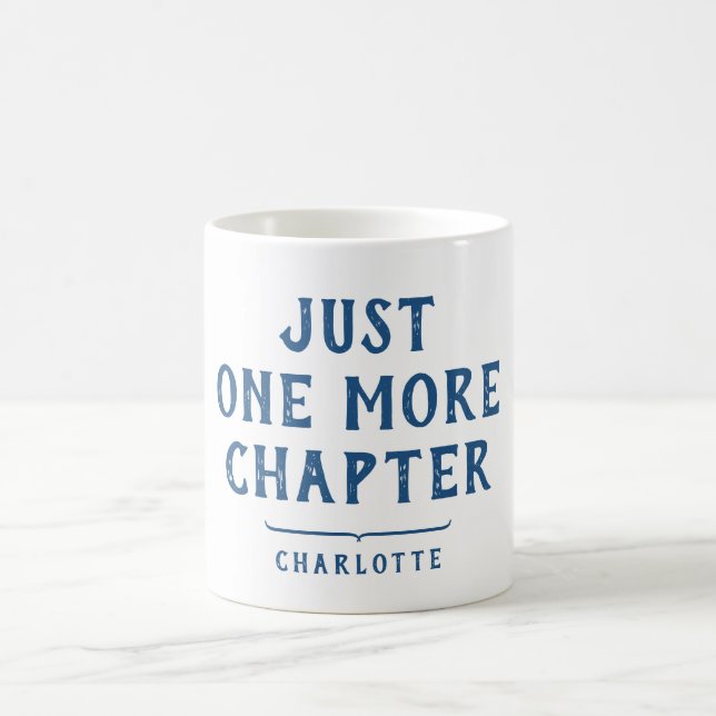 Funny Book Lover's Saying Blue Typography Quote Coffee Mug (Center)