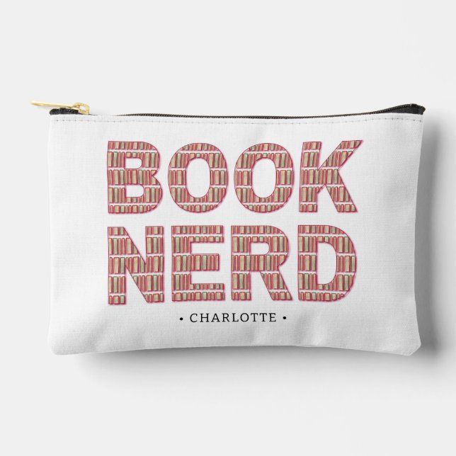 Funny Book Nerd Quote For Reader's Personalized Accessory Pouch (Front)
