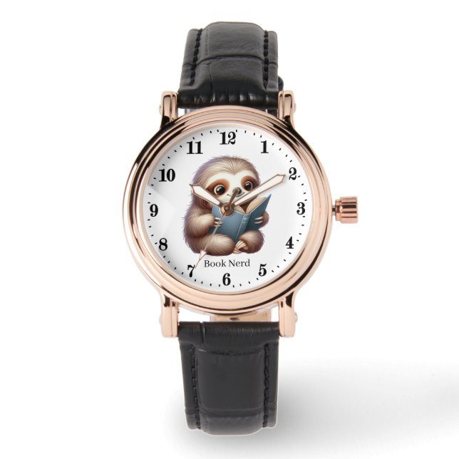 Funny book nerd sloth watch (Front)