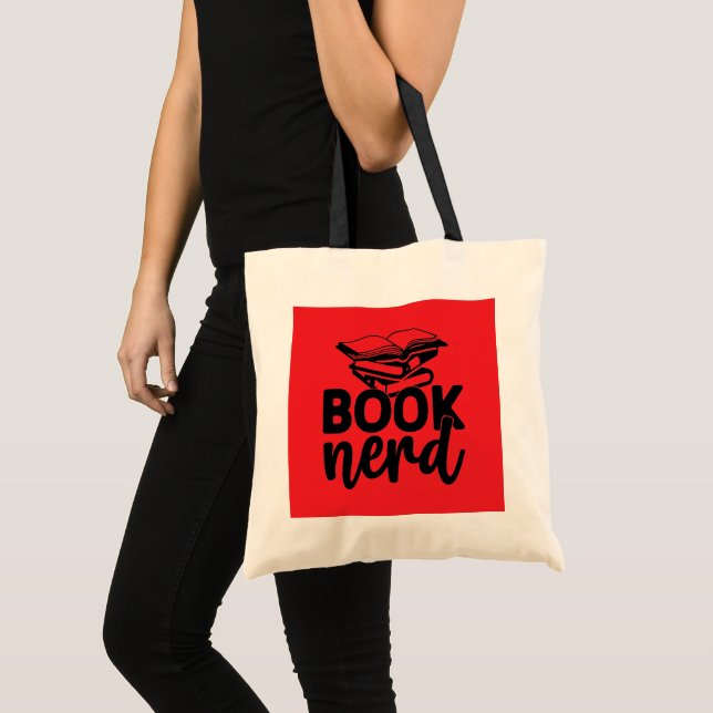 Funny book nerd word art  tote bag (Front (Product))