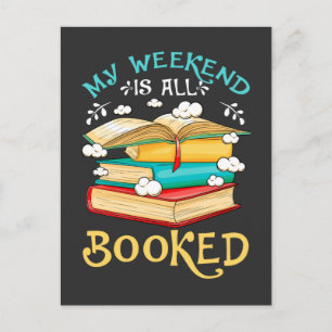 Funny Book Reader Forecast Weekend Reading Postcard