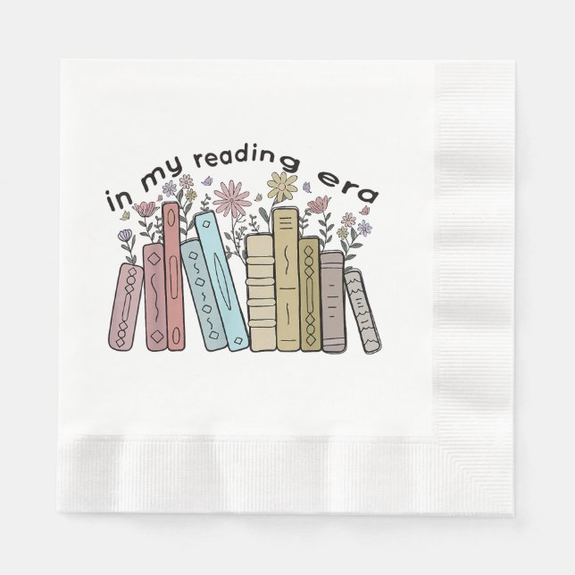 Funny Book Reader Quote In My Reading Era Groovy L Napkin (Front)