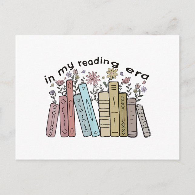 Funny Book Reader Quote In My Reading Era Groovy L Postcard (Front)