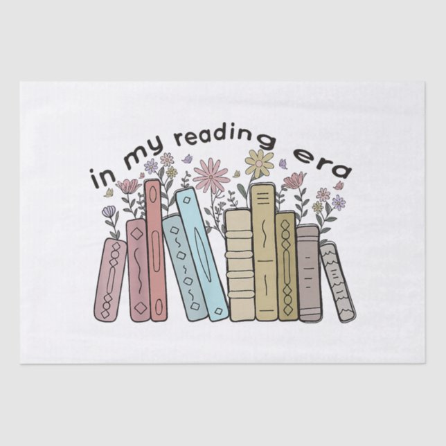 Funny Book Reader Quote In My Reading Era Groovy L Tissue Paper (Front)