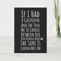 Funny Book Reading Cards For Him Teen Boys Men
