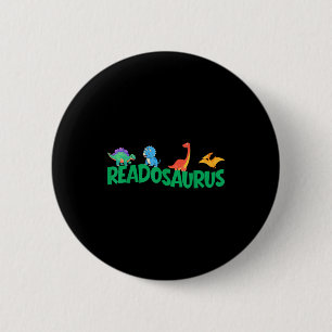 Funny book readosaurus dinosaur books library 2 inch round button