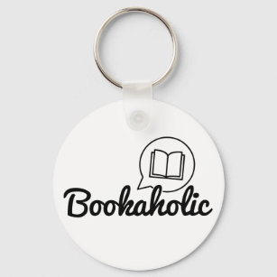 Funny Bookaholic Text Bookworm Book Lover Reading Keychain