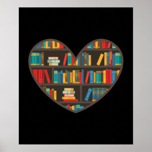 Funny BookShelf Library Poster