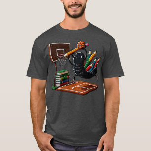 Funny Bookworm Basketball Graphic for Readers and T-Shirt