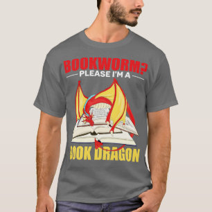 Funny Bookworm Reading Mythical Creature Book Drag T-Shirt