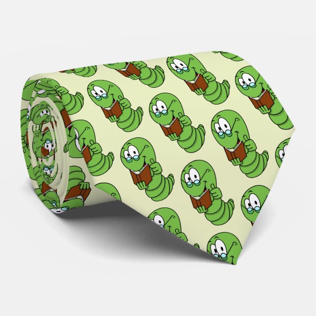 Funny Bookworm Tie (Rolled)