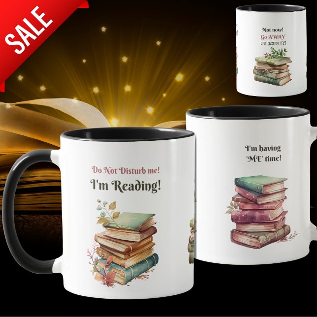 Funny Bookworm's Sanctuary Mug Illustrated Books   (Creator Uploaded)