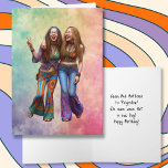 Funny Boomers Birthday | Hippies Card<br><div class="desc">Baby boomers and millennial birthday card with funny hippie ladies in bell bottoms. Add a little humour to your friend's birthday!</div>