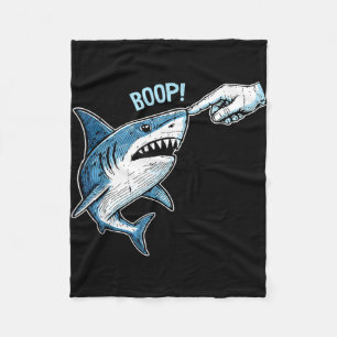 Funny boop shark meme humour nose touch fleece blanket