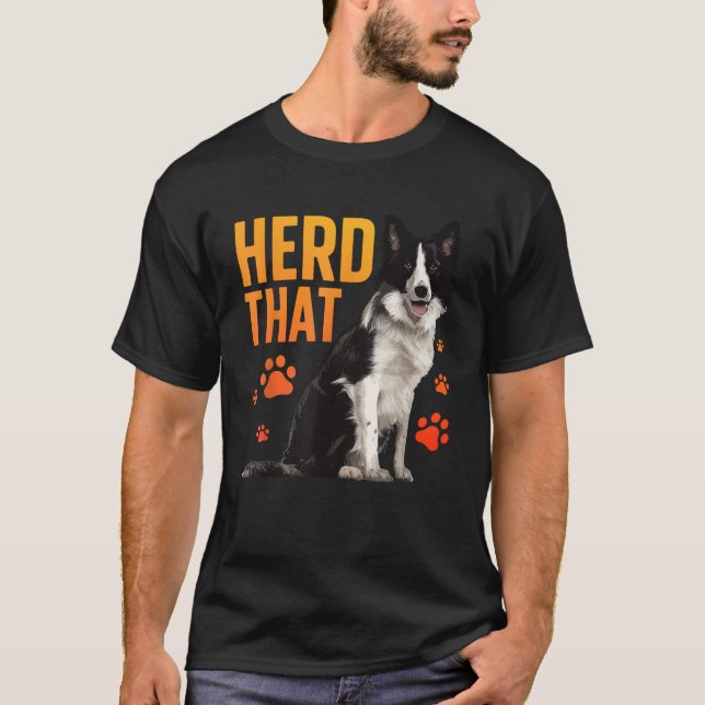 Funny Border Collie Art For Men Women Border Colli T-Shirt (Front)