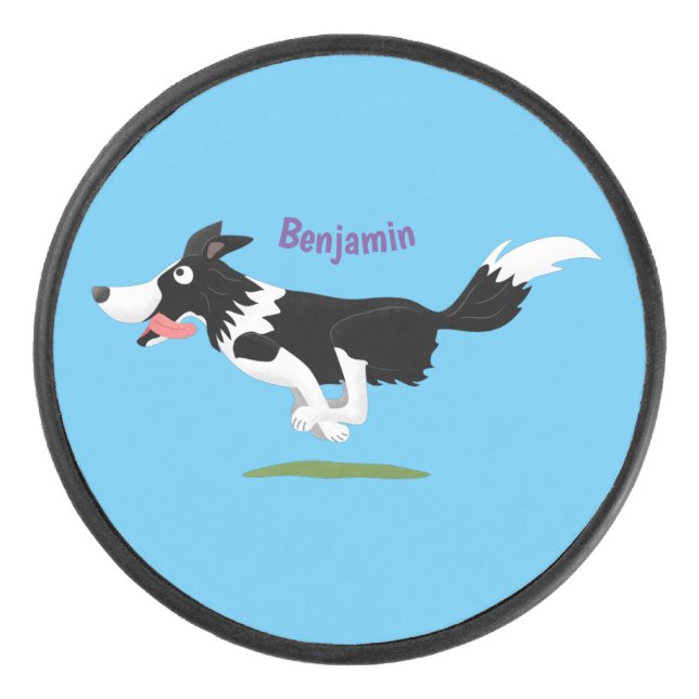 Funny Border Collie chien en course dessin animé (Devant)