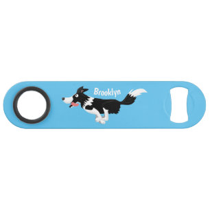 Funny Border Collie chien en course dessin animé